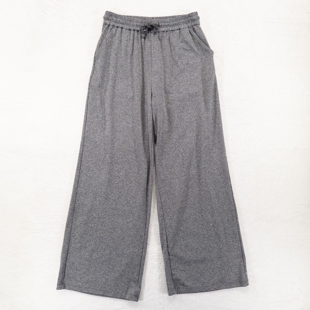 Halara Womens Activewear Pants Sz M Gray Heathered Wide Leg High Rise Stretch